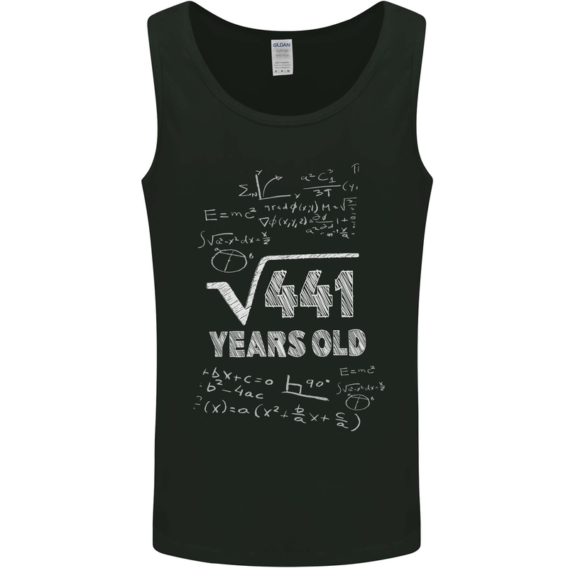 21st Birthday 21 Year Old Geek Funny Maths Mens Vest Tank Top Black