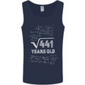 21st Birthday 21 Year Old Geek Funny Maths Mens Vest Tank Top Navy Blue