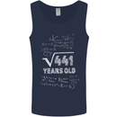 21st Birthday 21 Year Old Geek Funny Maths Mens Vest Tank Top Navy Blue