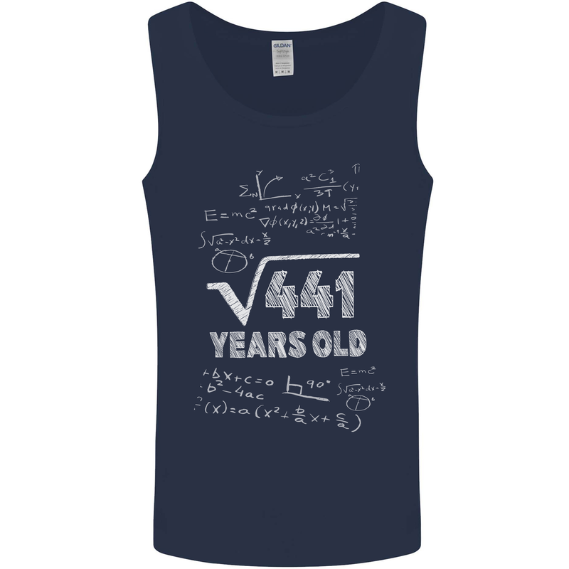 21st Birthday 21 Year Old Geek Funny Maths Mens Vest Tank Top Navy Blue