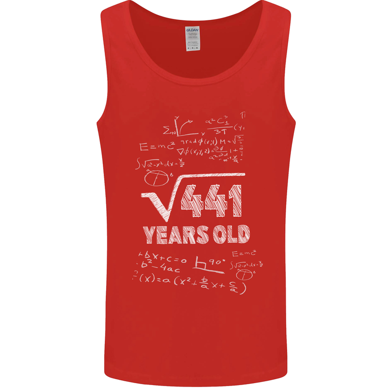 21st Birthday 21 Year Old Geek Funny Maths Mens Vest Tank Top Red