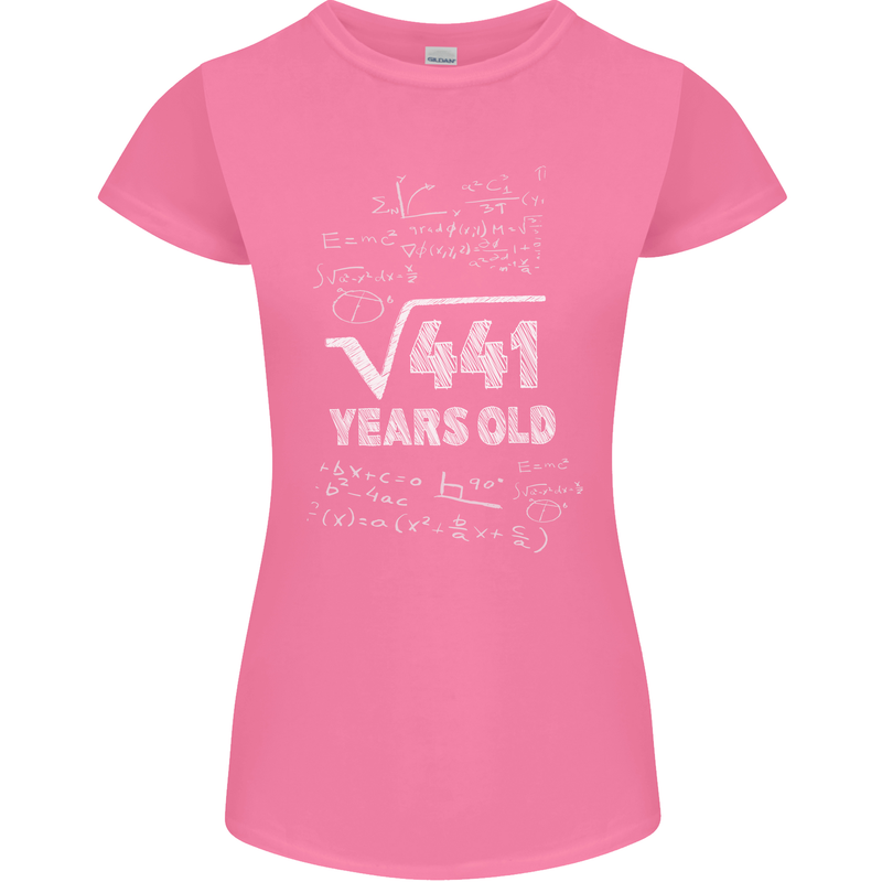 21st Birthday 21 Year Old Geek Funny Maths Womens Petite Cut T-Shirt Azalea