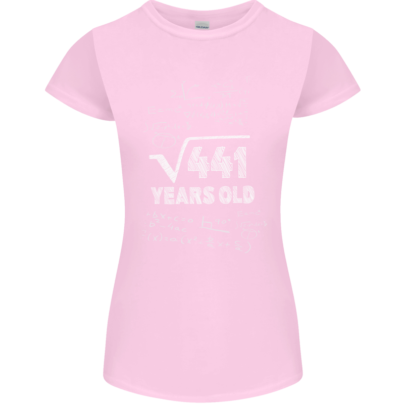 21st Birthday 21 Year Old Geek Funny Maths Womens Petite Cut T-Shirt Light Pink