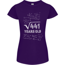 21st Birthday 21 Year Old Geek Funny Maths Womens Petite Cut T-Shirt Purple