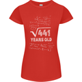 21st Birthday 21 Year Old Geek Funny Maths Womens Petite Cut T-Shirt Red