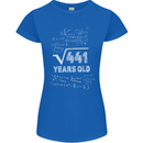 21st Birthday 21 Year Old Geek Funny Maths Womens Petite Cut T-Shirt Royal Blue