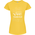 21st Birthday 21 Year Old Geek Funny Maths Womens Petite Cut T-Shirt Yellow