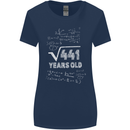 21st Birthday 21 Year Old Geek Funny Maths Womens Wider Cut T-Shirt Navy Blue