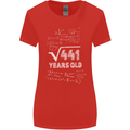 21st Birthday 21 Year Old Geek Funny Maths Womens Wider Cut T-Shirt Red
