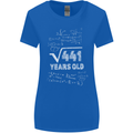 21st Birthday 21 Year Old Geek Funny Maths Womens Wider Cut T-Shirt Royal Blue