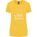 21st Birthday 21 Year Old Geek Funny Maths Womens Wider Cut T-Shirt Yellow