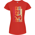 21st Birthday 21 Year Old Level Up Gamming Womens Petite Cut T-Shirt Red