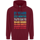 21st Birthday 21 Year Old Mens 80% Cotton Hoodie Maroon