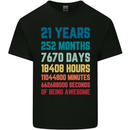 21st Birthday 21 Year Old Mens Cotton T-Shirt Tee Top Black