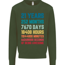 21st Birthday 21 Year Old Mens Sweatshirt Jumper Forest Green