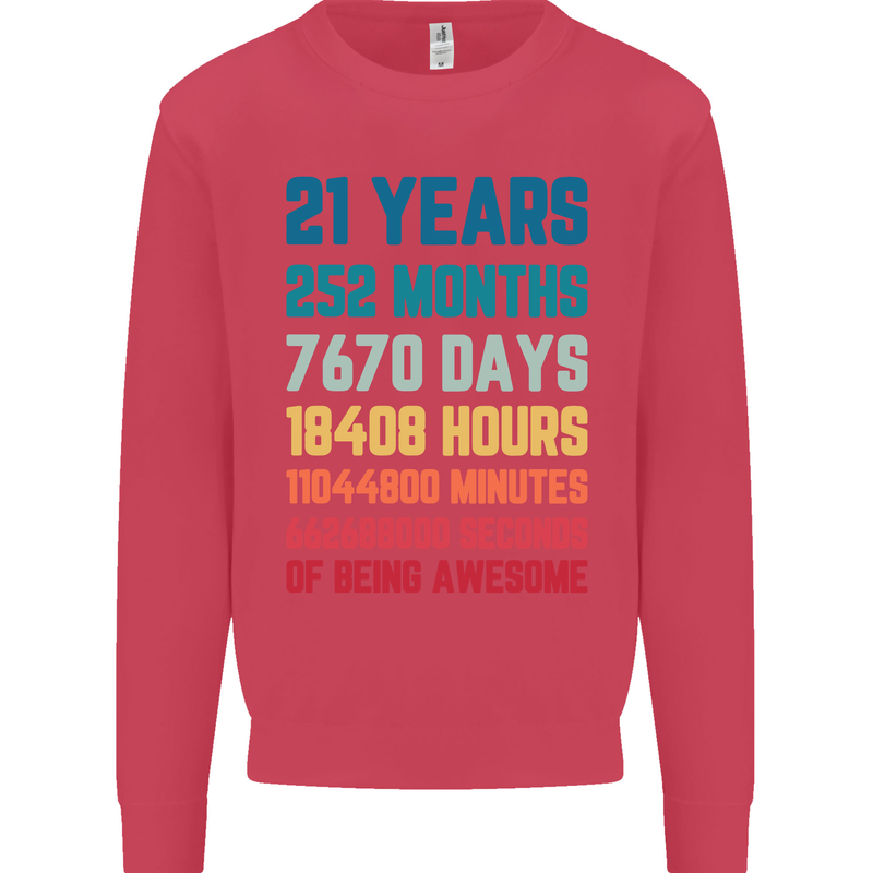 21st Birthday 21 Year Old Mens Sweatshirt Jumper Heliconia