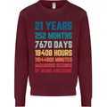 21st Birthday 21 Year Old Mens Sweatshirt Jumper Maroon