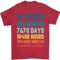 21st Birthday 21 Year Old Mens T-Shirt 100% Cotton Red