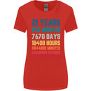 21st Birthday 21 Year Old Womens Wider Cut T-Shirt Red