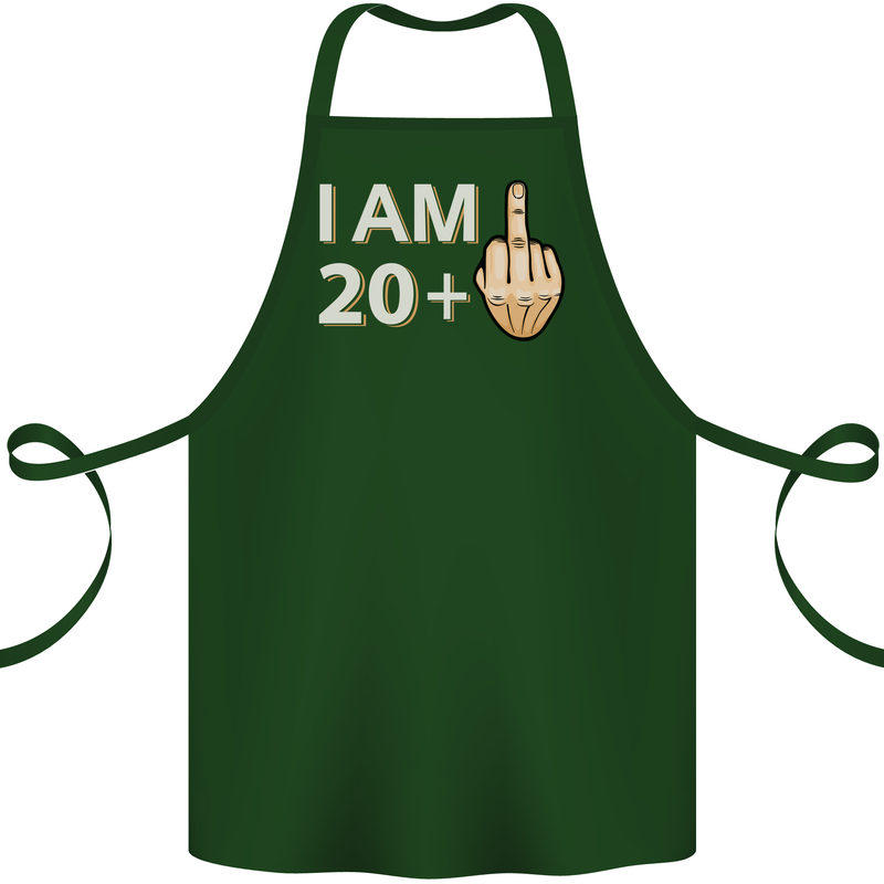 21st Birthday Funny Offensive 21 Year Old Cotton Apron 100% Organic Forest Green