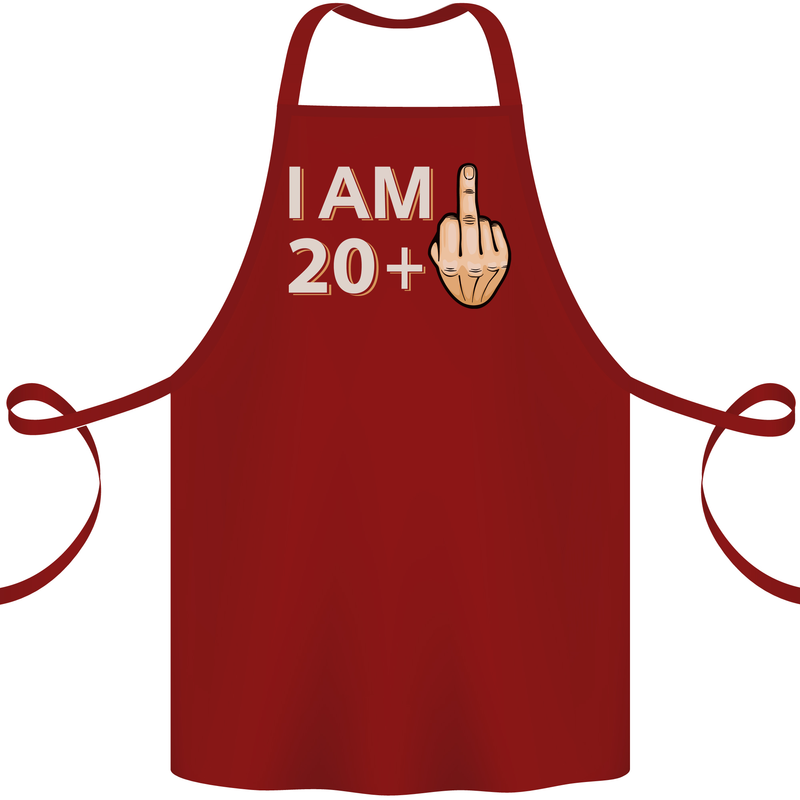 21st Birthday Funny Offensive 21 Year Old Cotton Apron 100% Organic Maroon
