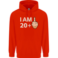 21st Birthday Funny Offensive 21 Year Old Mens 80% Cotton Hoodie Bright Red