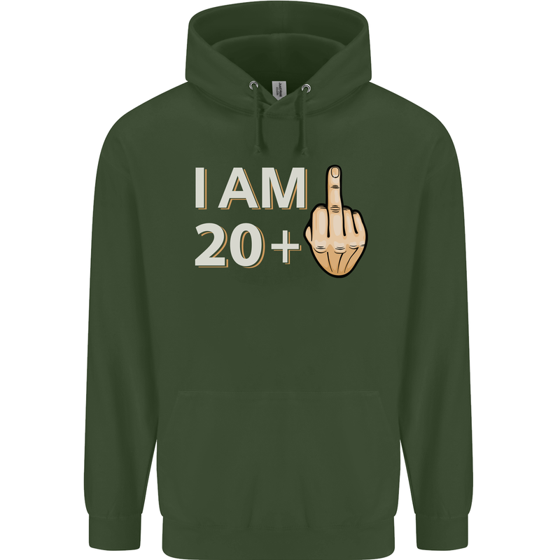 21st Birthday Funny Offensive 21 Year Old Mens 80% Cotton Hoodie Forest Green