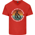 22 Year Wedding Anniversary 22nd Marriage Mens V-Neck Cotton T-Shirt Red