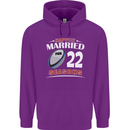 22 Year Wedding Anniversary 22nd Rugby Mens 80% Cotton Hoodie Purple