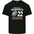 22 Year Wedding Anniversary 22nd Rugby Mens Cotton T-Shirt Tee Top Black