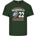 22 Year Wedding Anniversary 22nd Rugby Mens Cotton T-Shirt Tee Top Forest Green