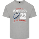 22 Year Wedding Anniversary 22nd Rugby Mens Cotton T-Shirt Tee Top Sports Grey