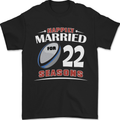 22 Year Wedding Anniversary 22nd Rugby Mens T-Shirt 100% Cotton Black