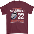 22 Year Wedding Anniversary 22nd Rugby Mens T-Shirt 100% Cotton Maroon