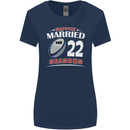 22 Year Wedding Anniversary 22nd Rugby Womens Wider Cut T-Shirt Navy Blue