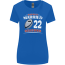 22 Year Wedding Anniversary 22nd Rugby Womens Wider Cut T-Shirt Royal Blue