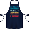 22nd Birthday 22 Year Old Cotton Apron 100% Organic Navy Blue