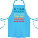 22nd Birthday 22 Year Old Cotton Apron 100% Organic Turquoise
