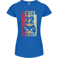 22nd Birthday 22 Year Old Level Up Gamming Womens Petite Cut T-Shirt Royal Blue