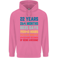 22nd Birthday 22 Year Old Mens 80% Cotton Hoodie Azelea