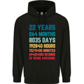 22nd Birthday 22 Year Old Mens 80% Cotton Hoodie Black