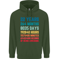 22nd Birthday 22 Year Old Mens 80% Cotton Hoodie Forest Green