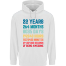 22nd Birthday 22 Year Old Mens 80% Cotton Hoodie White
