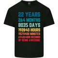22nd Birthday 22 Year Old Mens Cotton T-Shirt Tee Top Black