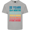 22nd Birthday 22 Year Old Mens Cotton T-Shirt Tee Top Sports Grey