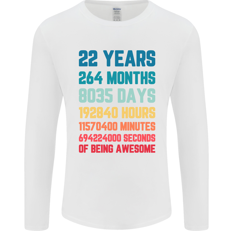 22nd Birthday 22 Year Old Mens Long Sleeve T-Shirt White