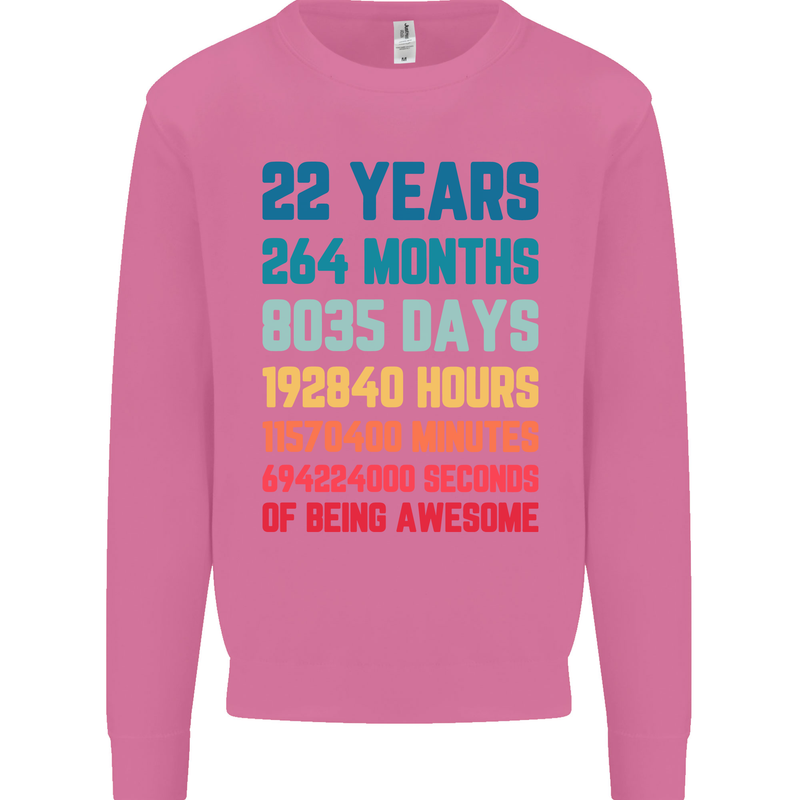 22nd Birthday 22 Year Old Mens Sweatshirt Jumper Azalea
