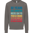 22nd Birthday 22 Year Old Mens Sweatshirt Jumper Charcoal