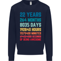22nd Birthday 22 Year Old Mens Sweatshirt Jumper Navy Blue