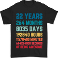 22nd Birthday 22 Year Old Mens T-Shirt 100% Cotton Black